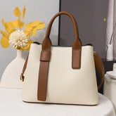 Sac à main de couleur contrastée Sac de bureau minimaliste Sac à bandoulière de grande capacité